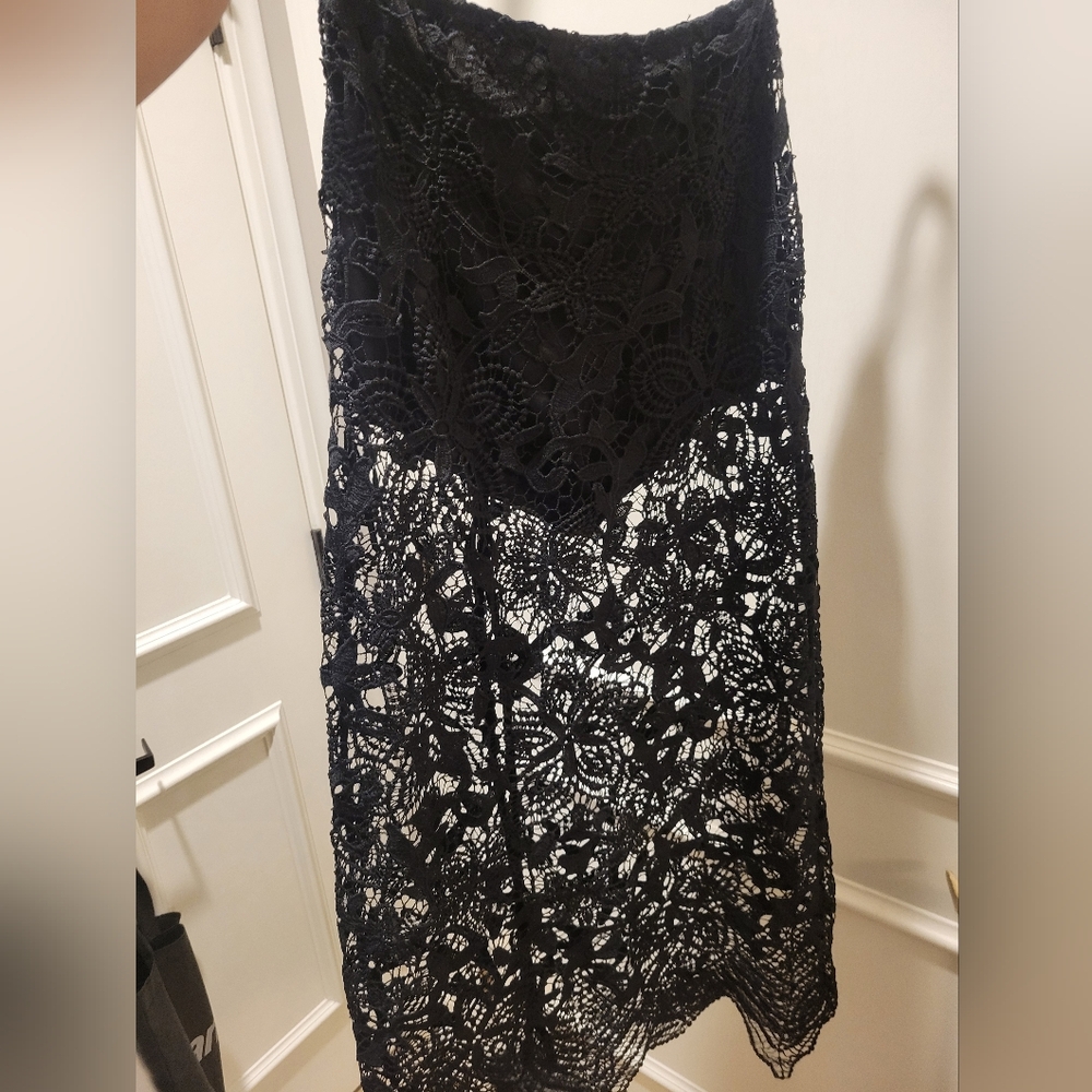 EARTHBOUND Black Lace Midi Skirt